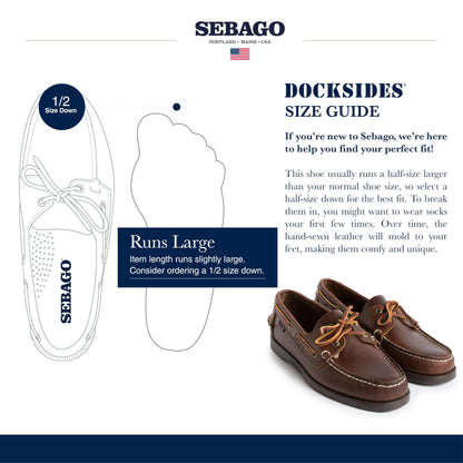 Sebago Docksides, Men Boat Shoes, Brown (Brown Oiled Waxy Lea), 9.5 UK (44 EU)