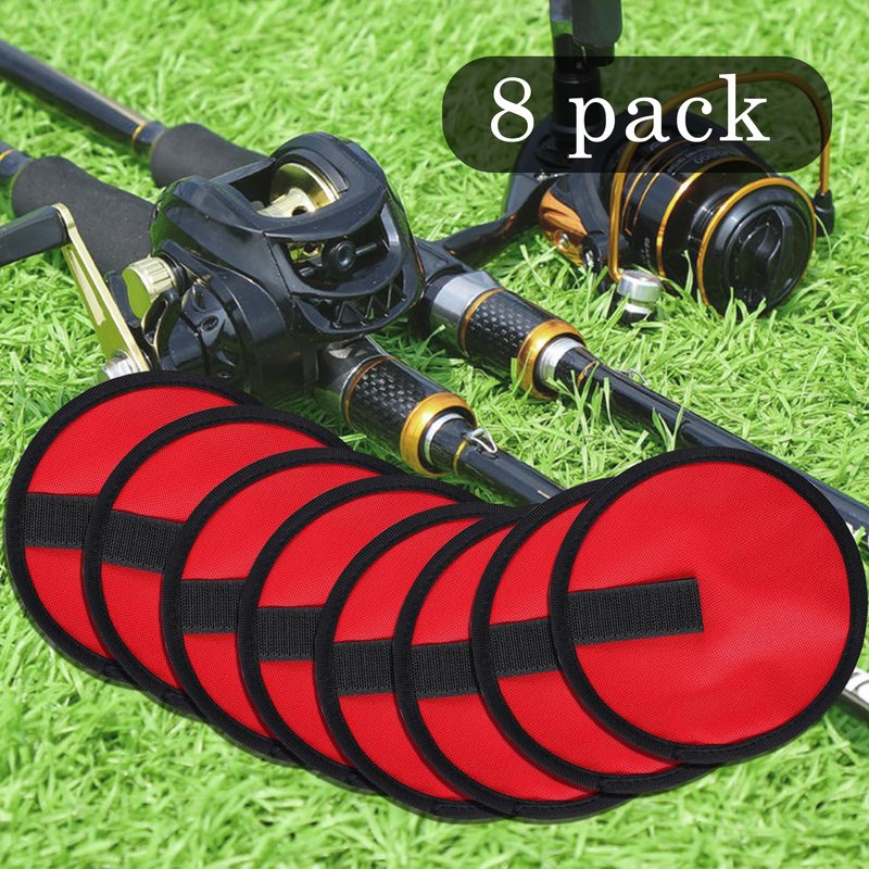 Yisinar 8-Pack 6" Fishing Lure Covers with Heavy-Duty Rod Sleeve, Lure Wraps with Velcro - Fishing Hook Covers for Spinning Rod, Freshwater/Saltwater