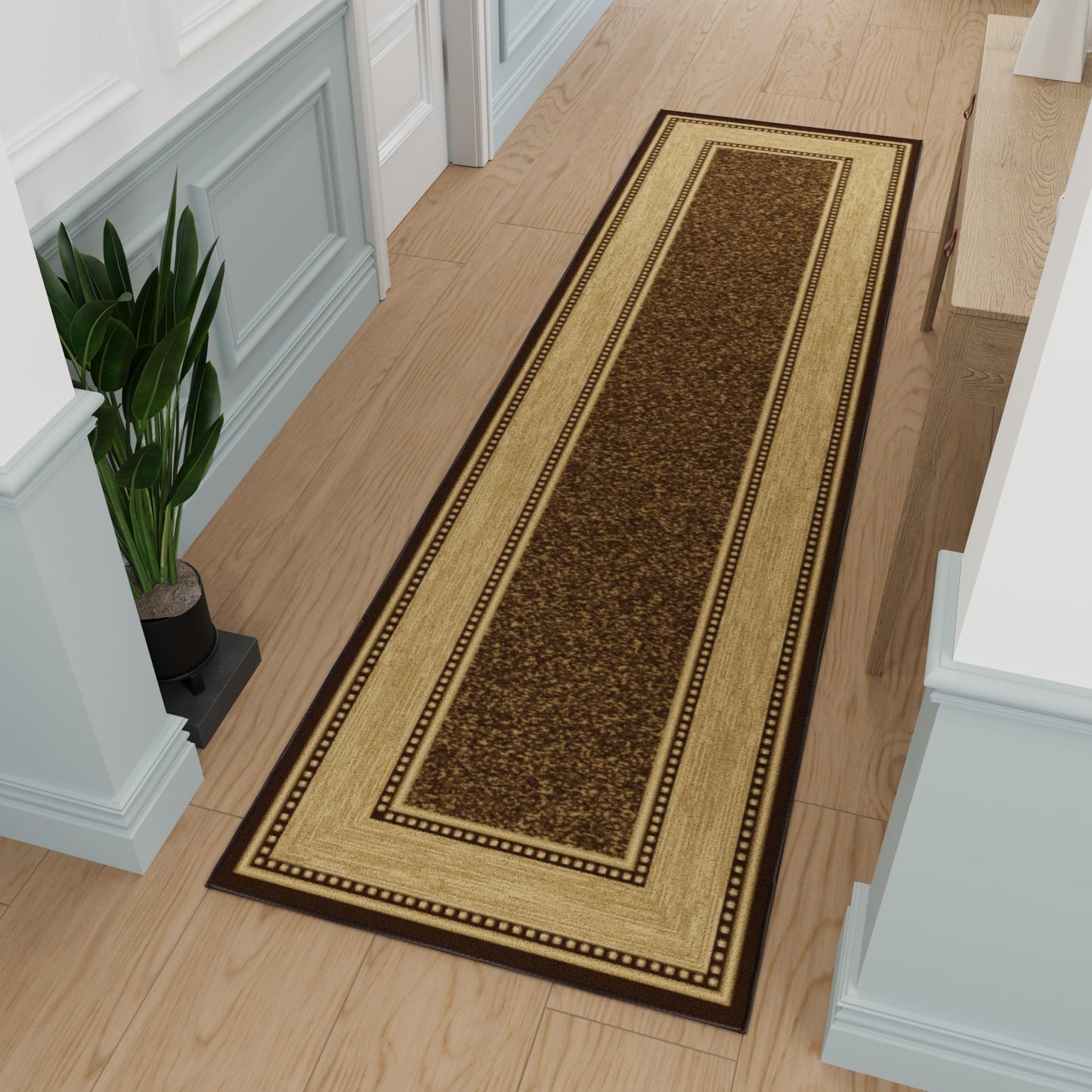 Ottomanson Hallway Runner Rug 2'7" x 9'6" – Non Slip Rubber Backed