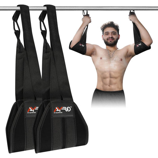 AYRO Fitness Hanging Ab Straps for Pull up Bar, Exercise Straps For Core Strength Training, Abdominal Sling Straps For Ab Swing & Leg Raises, Gym Hang Bar Straps For Men & Women, Abs Equipment For GYM & Home