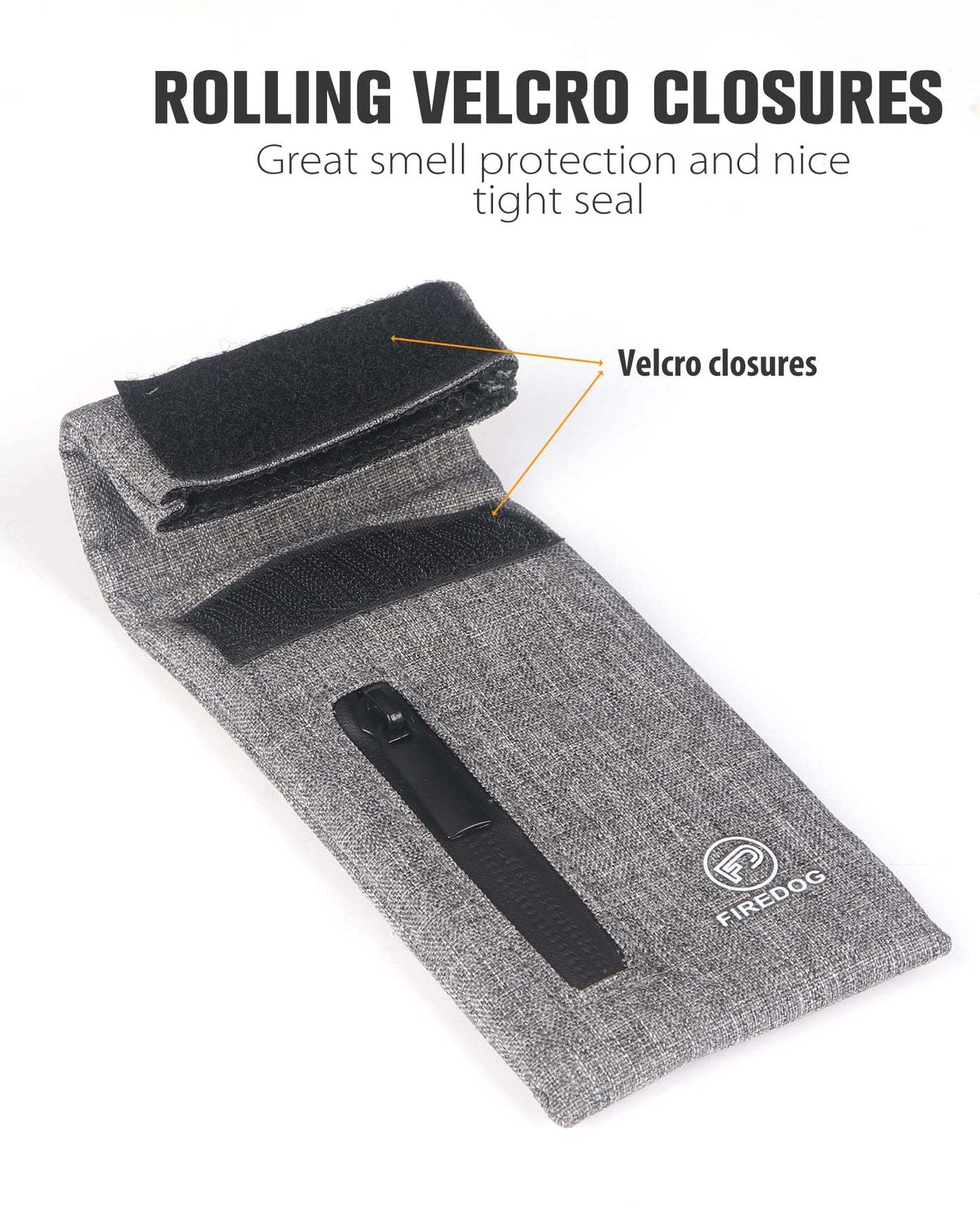 FIREDOG Smell Proof Bags, Fabric Odor Proof Bag for Dog Tested 3"x6" Small Stash Travel Storage Pouch (Gray)