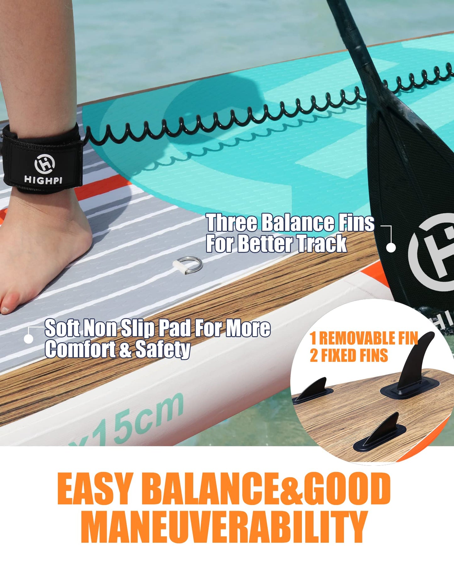 Highpi 11ft Inflatable Stand Up Paddle Board for Youth and Adults – Wide Sup with Premium Accessories, Blow Up Paddleboard for Surfing, Fishing, Yoga & More