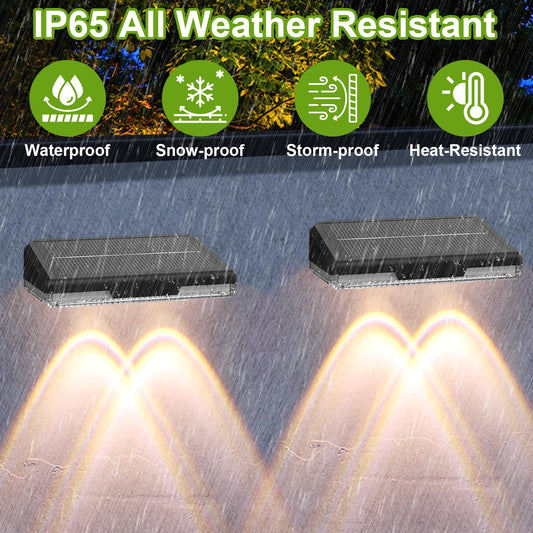 JeTuvlie Solar Fence Lights Outdoor, 8 Pack LED Fence Lights, 3000/4000/6000K 3 Mode, IP65 Waterproof,Solar Wall Lights for Outside, Backyard/Step/Deck Fence/Stair Railing/Patio