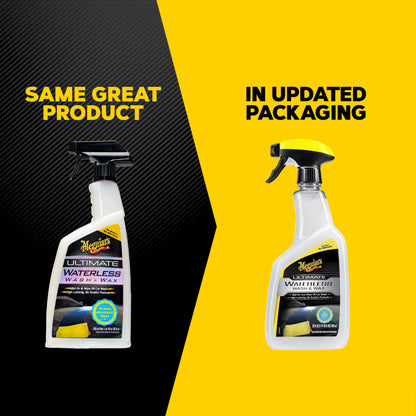 Meguiar's Ultimate Waterless Wash & Wax, Scratch-Free Waterless Car Cleaning Spray for Quick Detailing, 2-in-1 Cleaner and Wax Protection for a Brilliant Shine, 768ml