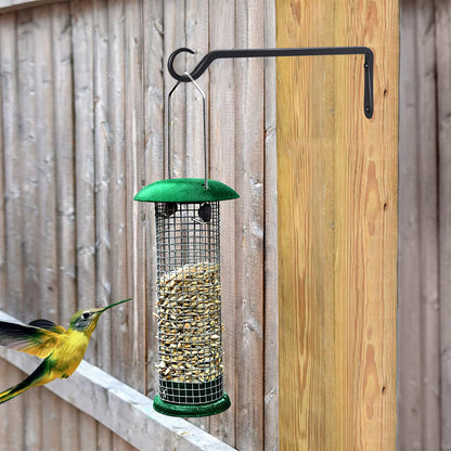 AILIN YELOKIE 2 Pack Premium Forged Wall Hook, Sturdy Hanging Plant Bracket, Elegant Hook for Bird Feeders, Planters, Lanterns, Wind Chimes Indoor Outdoor, Upgrade Black, 12 Inch