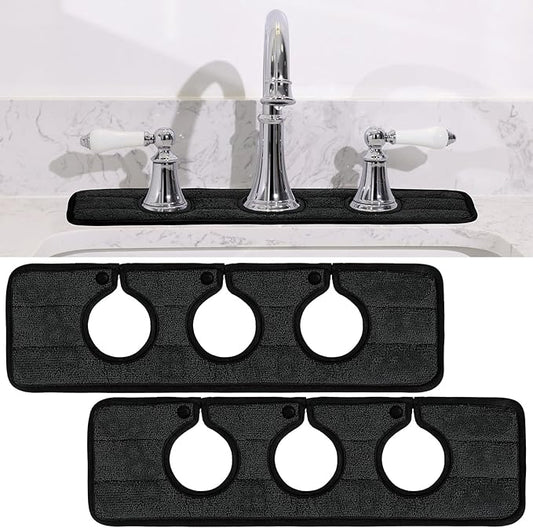 2 Pcs Faucet Mat for Kitchen Sink Splash Guard for Kitchen Sink Faucet Dish