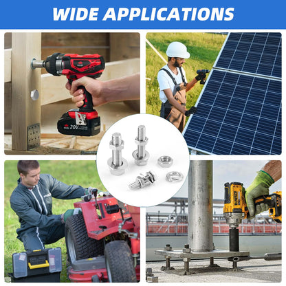 Besitu 252Pcs Hex Bolts and Nuts Assortment Kit, 1/4-20, 5/16-18, 3/8-16 Assorted Bolts Nuts and Washers Kit, 304 Stainless Steel Machine Screw Sets with Case