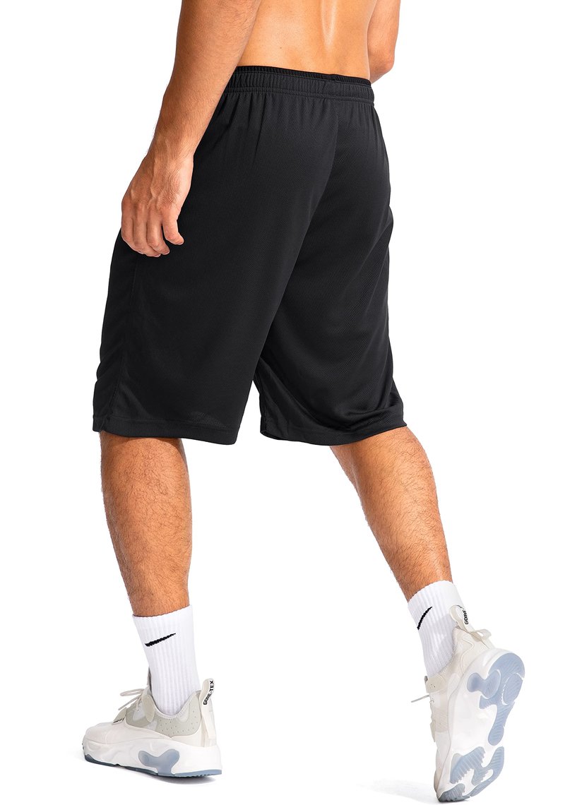 G Gradual Men's Basketball Shorts with Zipper Pockets Lightweight Quick Dry 11" Long Shorts for Men Athletic Gym(Black,M)
