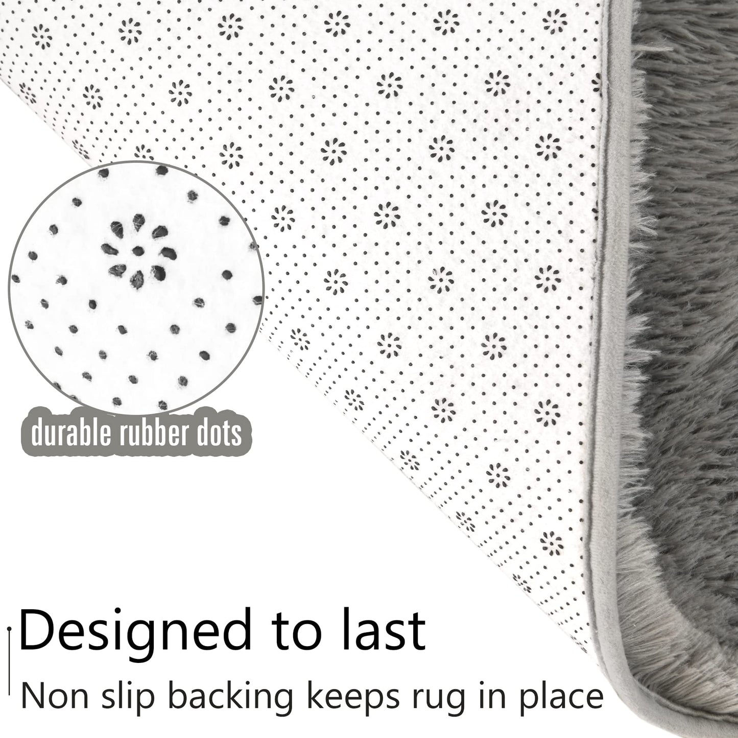 LOCHAS Ultra Soft Indoor Modern Area Rugs Fluffy Living Room Carpets for Children Bedroom Home Decor Nursery Rug 4x6 Feet, Gray