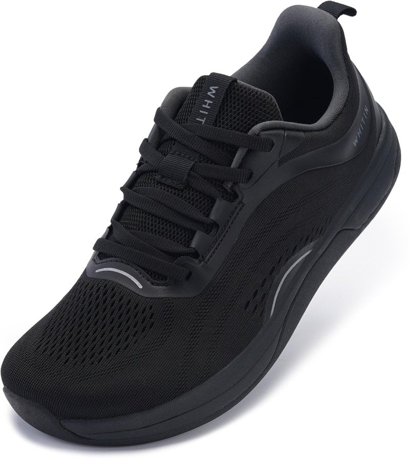 WHITIN Women's Zero Drop Wide Toe Box Road Running Shoes Width Size 11 Lightweight Slip Resistant Tennis Training Walking Sneaker Female 43 All Black
