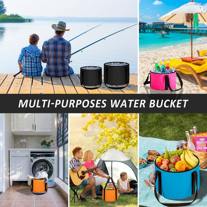 Foot Bath Basin 20L Collapsible Bucket, Portable Foot Soak Tub Feet Soaking Bucket for Outdoor Travel, Camping, Fishing(Black)