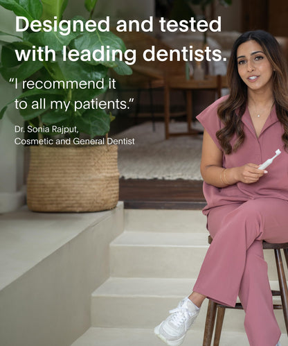 SURI Recyclable Plant-Based, Electric Toothbrush Heads - Built-in Tongue Scraper, Long Lasting Replacement Heads | Compatible Only with SURI Sonic Electric Toothbrush - Sea Mist, Pack of 3