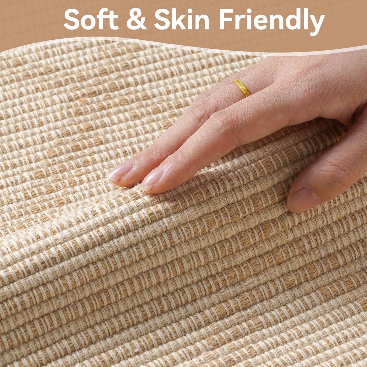 QiCaiJia 2x6 Washable Rug, Non Slip Runners for Hallways, Ultra Thin Woven Floor Mat, Boho Cotton Kitchen Rugs for Living Room Bedroom Dining Room Entryway (2'x6', Brown)