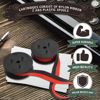 Canon MP11DX Calculator Ribbon Set of 3 – 18ft x 0.5in Sharp EL-1197PIII Calculator Ribbon Red/Black for Great Print Capacity and Brightness, Easy Setup – Suitable for Popular Models