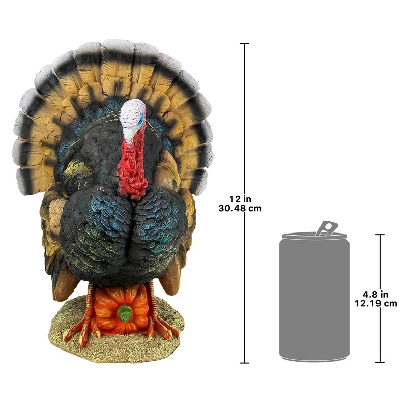Design Toscano QM2373100 North American Turkey Statue,full color,Small