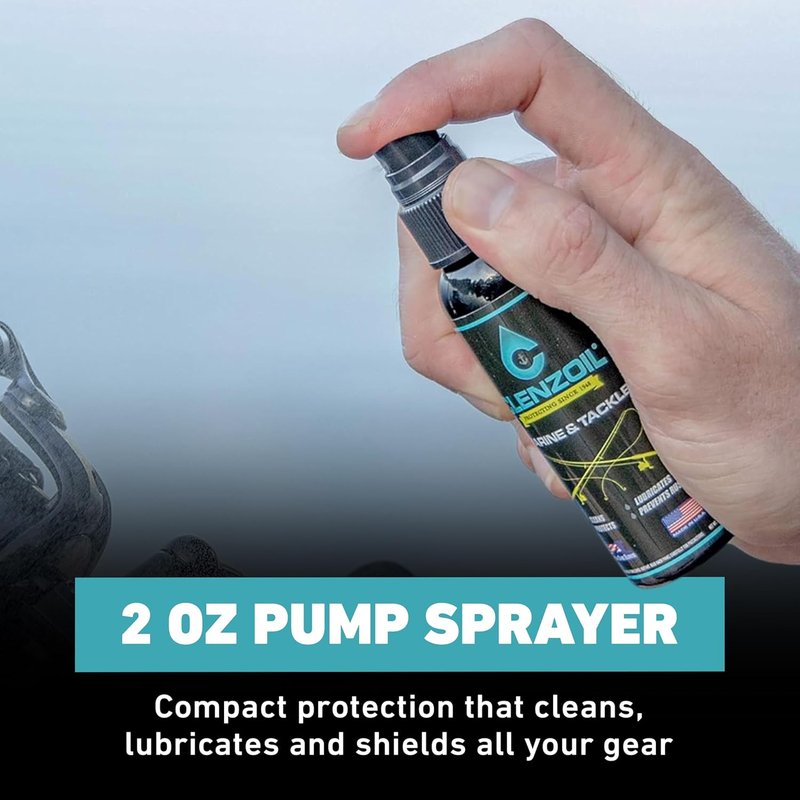 Clenzoil Marine & Tackle Fishing Gear Oil Lubricant - 2 oz Pump Sprayer for Reels, Motors & Downriggers