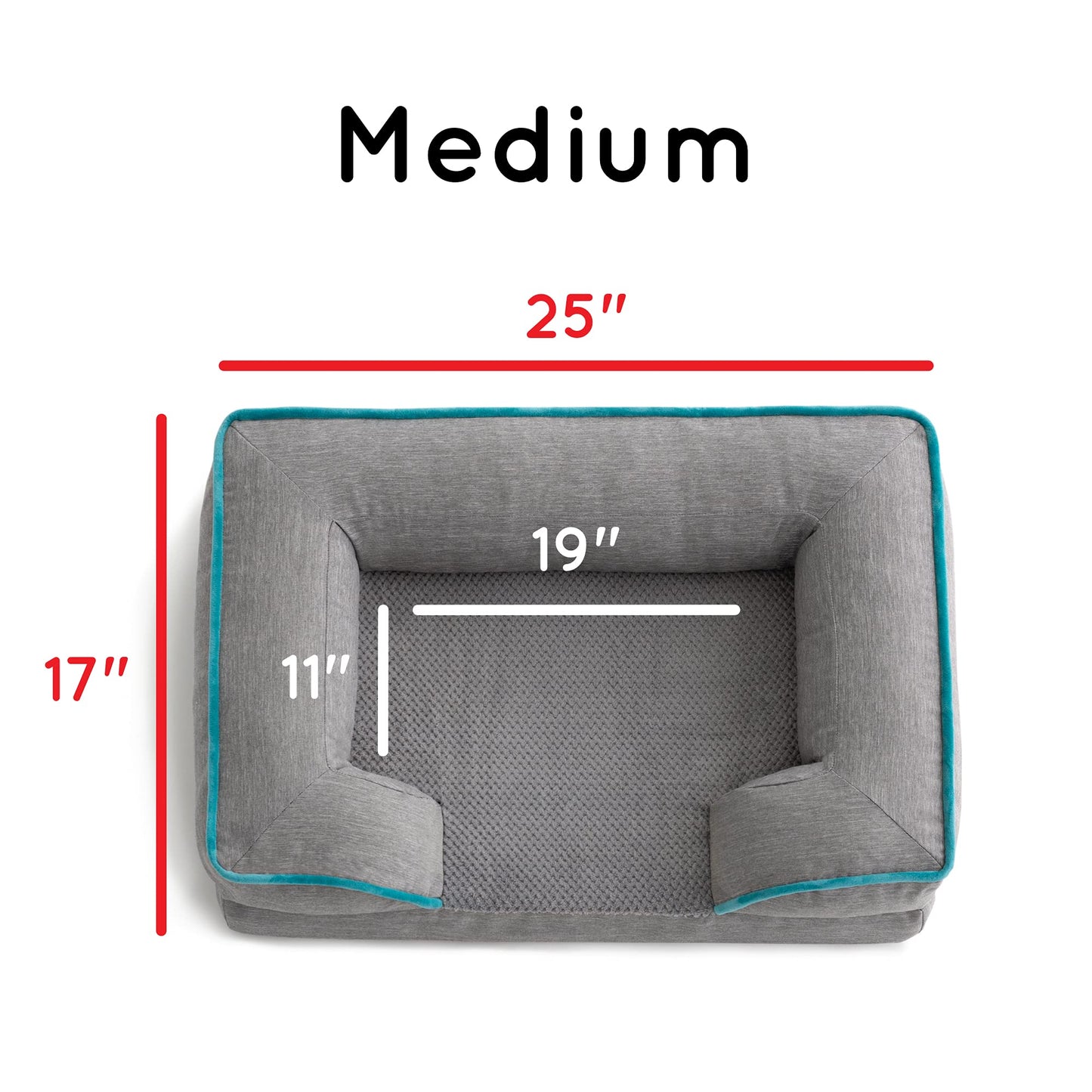 Brindle Orthopedic Memory Foam Pet Bed with Wrap Around Bolster - Plush Dog and Cat Bed - Removable Velvet Cover