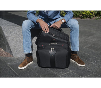 Wenger 600662 Patriot 17 Inch 2-Piece Business Wheeled Laptop Briefcase, Padded Laptop Compartment with Matching 15.4 Inch Laptop Case in Black (25 Litre)