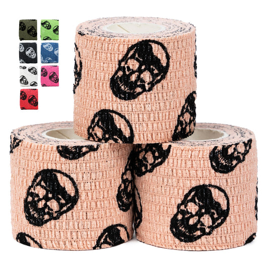 Gymreapers Hook Grip Weightlifting Tape (3 Pack) Premium Adhesive Thumb Skull Tape for Finger Protection, Powerlifting, Exercise & Cross Training - Athletic Sweat Proof Tape