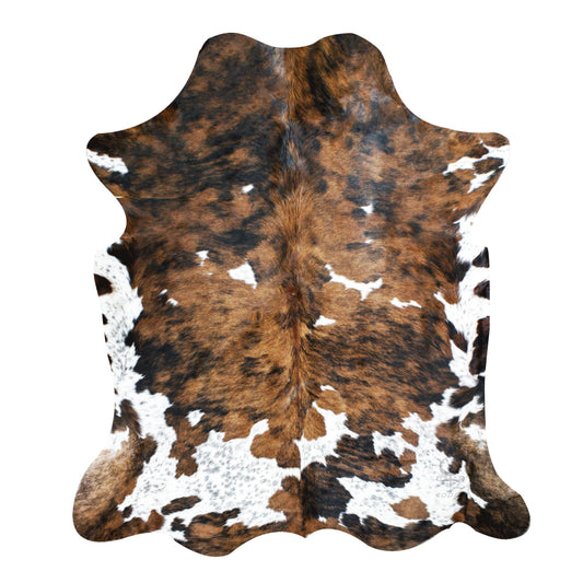 Genuine Tricolor Cowhide Rug Large 8x10 Area Fit (Rug Approx 6x7 ft)– Vibrant One-of-a-Kind Hide, Eco-Friendly, Safe for Kids & Pets, Easy to Clean Perfect for Living Rooms Western Rustic Home Décor