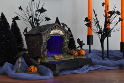 Department 56 Accessories for Villages Halloween Crow Creek Covered Bridge Accessory Figurine, 4.72 inch