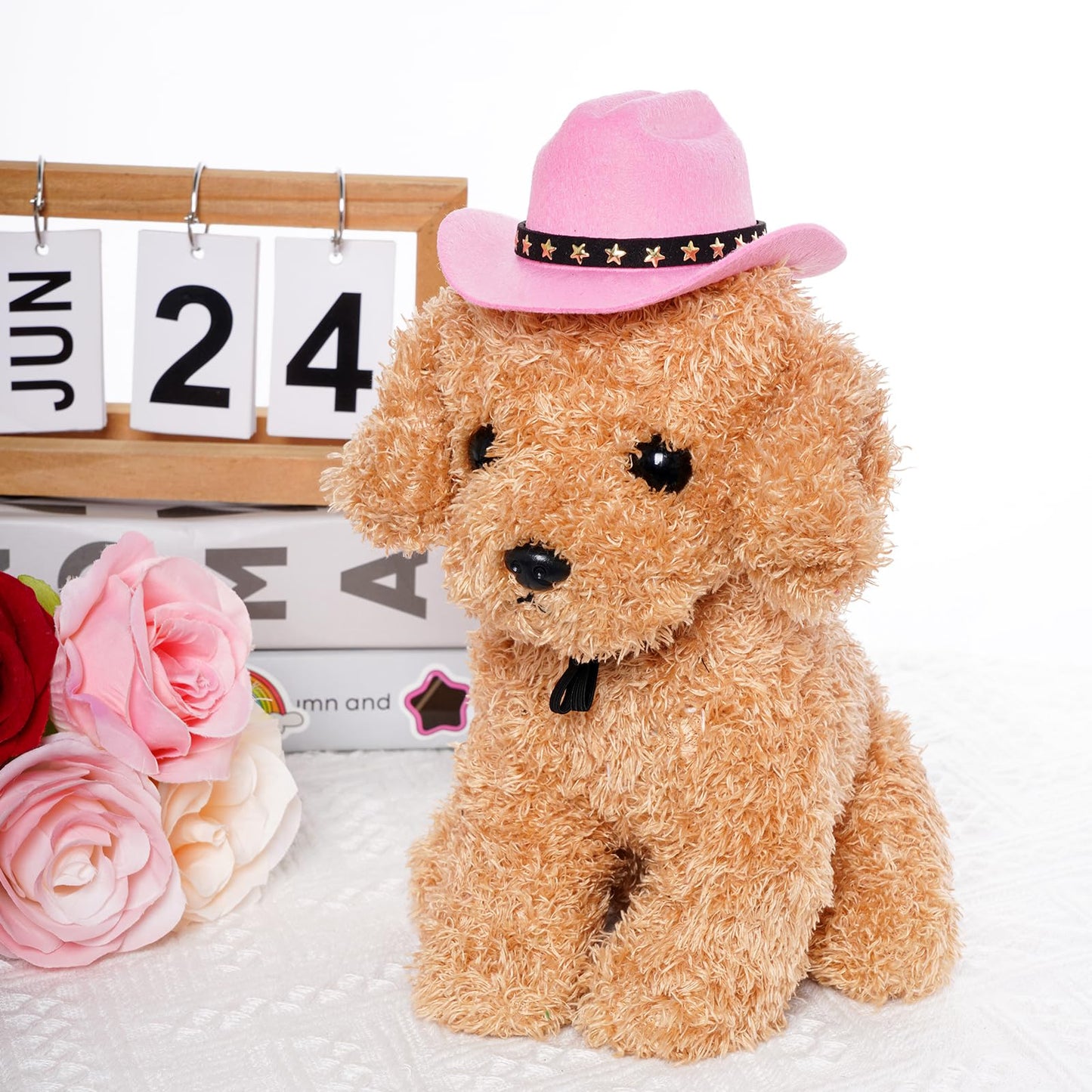 choyaxo Pet Cowboy Costume Cosplay Cap Halloween Costumes for Dogs Cat Pet Party Decoration Mini Cowboy Hat (Pink, Medium)