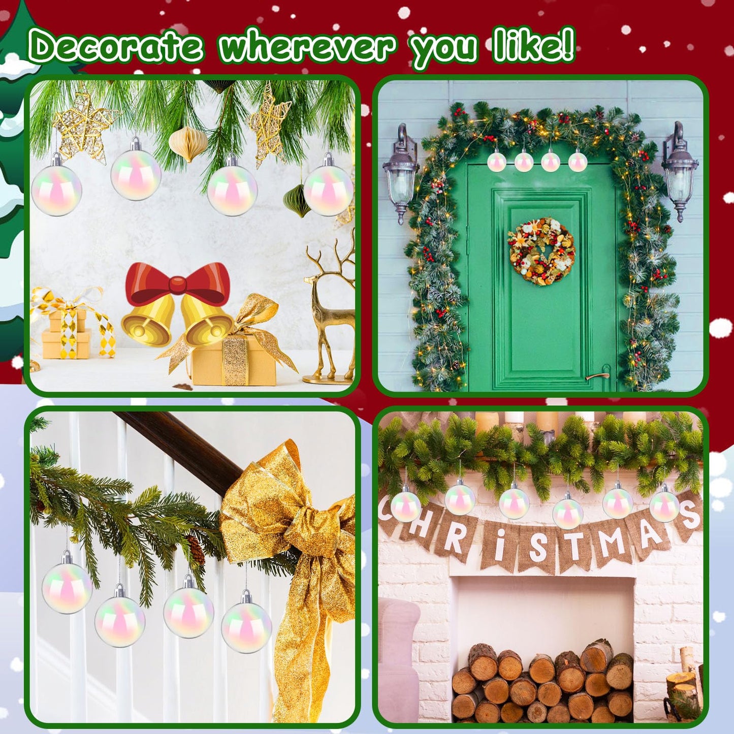 50 PCS Halloween Plastic Iridescent Ball Decoration,Clear Bubble Ball for DIY Bubbling Cauldron,Witch Cauldron Decoration,Cauldron DIY Witch Magic Pot,2 Inch