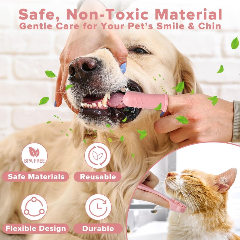 Augwind 6PCS Pet Grooming Kit for Dogs, Cats and Horses | Dog Washing Gloves | Cleanroom Gloves | Dog Bath Brush | Dog Bath Gloves | Dog Shampoo Brush | Dog Bath Supplies (Light Pink)