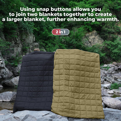 KingCamp Camping Blanket Lightweight Outdoor, Travel Blanket Multifunctional Warm, Sleeping Blankets Ultralight with Snap Button, Sleeping Quilt for Picnics Beach Camping Hiking Car Indoor