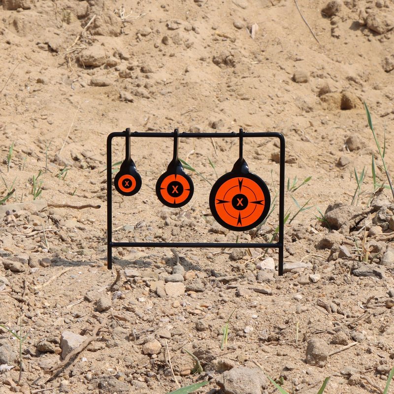Highwild Triple Gong Spinner Target - Rated for .22 Rimfire Rifles and .22 Handguns - No Assembly Required