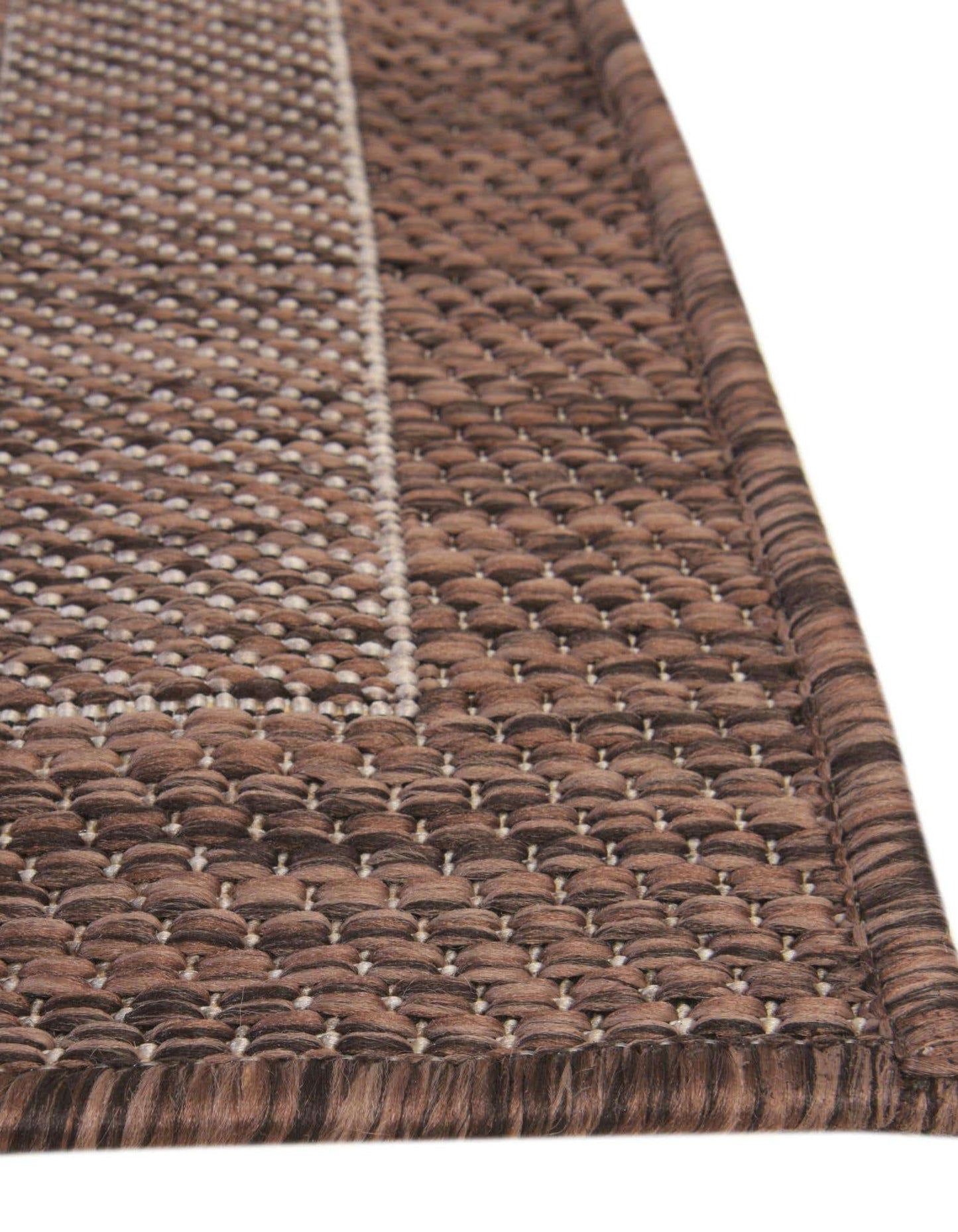 Unique Loom Outdoor Border Collection Area Rug - Soft Border (5' 3" x 7' 1" Rectangle Brown/Ivory)