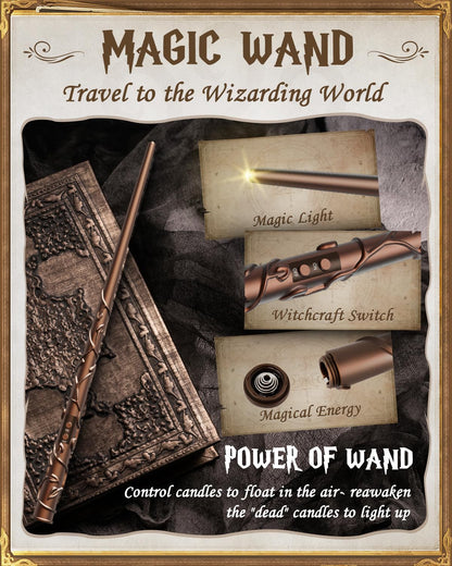 Floating Candles with Wand 10PCs - Magic Hanging Candles Halloween Decorations Flameless Taper Candles with Remote, Floating Lights Gifts for Window Home Bedroom Wedding Birthday Party Indoor Decor