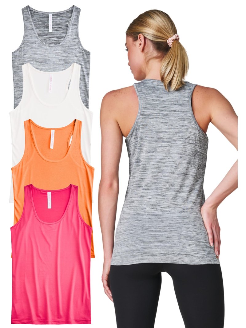Ultra Performance Womens Athletic Workout Tank Tops 4 Pack Women's Running Shirts Casual Loose fit Gym Tanks for Women