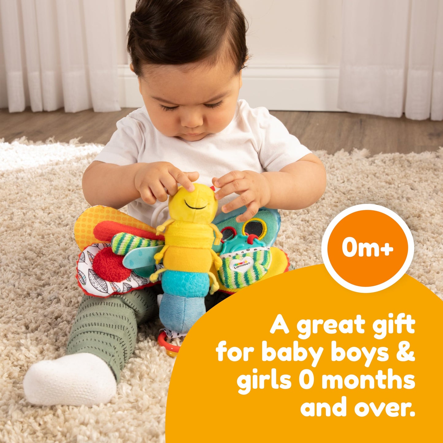 LAMAZE Freddie The Firefly - Clip on Pram and Pushchair Newborn Baby Toy, Sensory Toy for Babies Boys and Girls From 0 - 6 Months