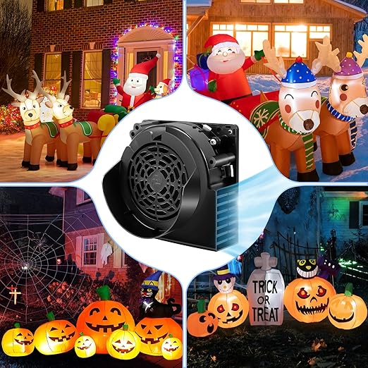 Inflatable Replacement Fan Blower - 12V 1.0A Blower with 12V 1.5A Adapter and 5 LED Lights for Halloween Party Yard Garden Lawn Decorations
