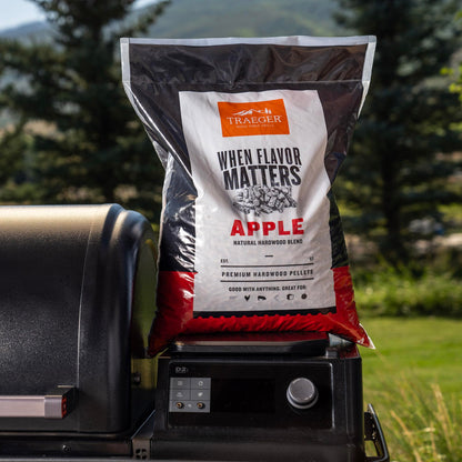 Traeger Grills Apple 100% All-Natural Wood Pellets for Smokers and Pellet Grills, BBQ, Bake, Roast, and Grill, 18 lb. Bag