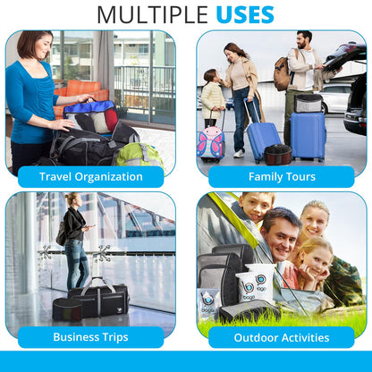 bago 8 Pcs Packing Cubes For Travel - 5 Packing Cube with 3 ZipLock Bags - Travel Cubes to Get Maximum Storage, Save Time & Effort to Pack - Happy Traveling (GreenRedPurpleYellow)
