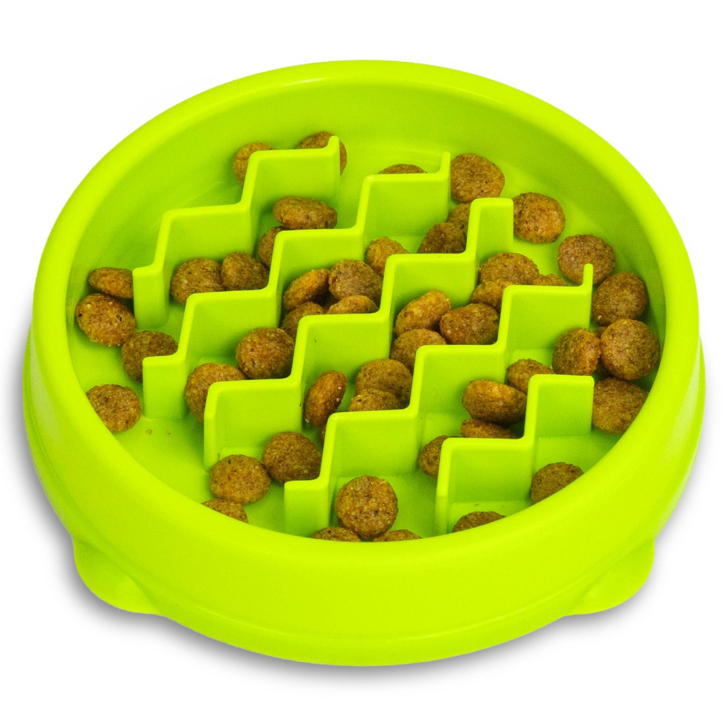 Catstages Kitty Slow Feeder Cat Bowl, Green