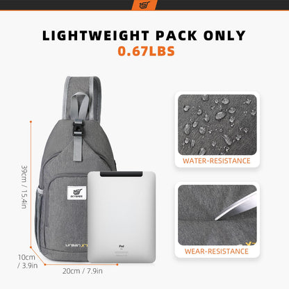 SKYSPER Sling Bag RFID Crossbody Sling Backpack Cross Body Shoulder Bag Travel Hiking Daypack for Women Men(Darkgrey)