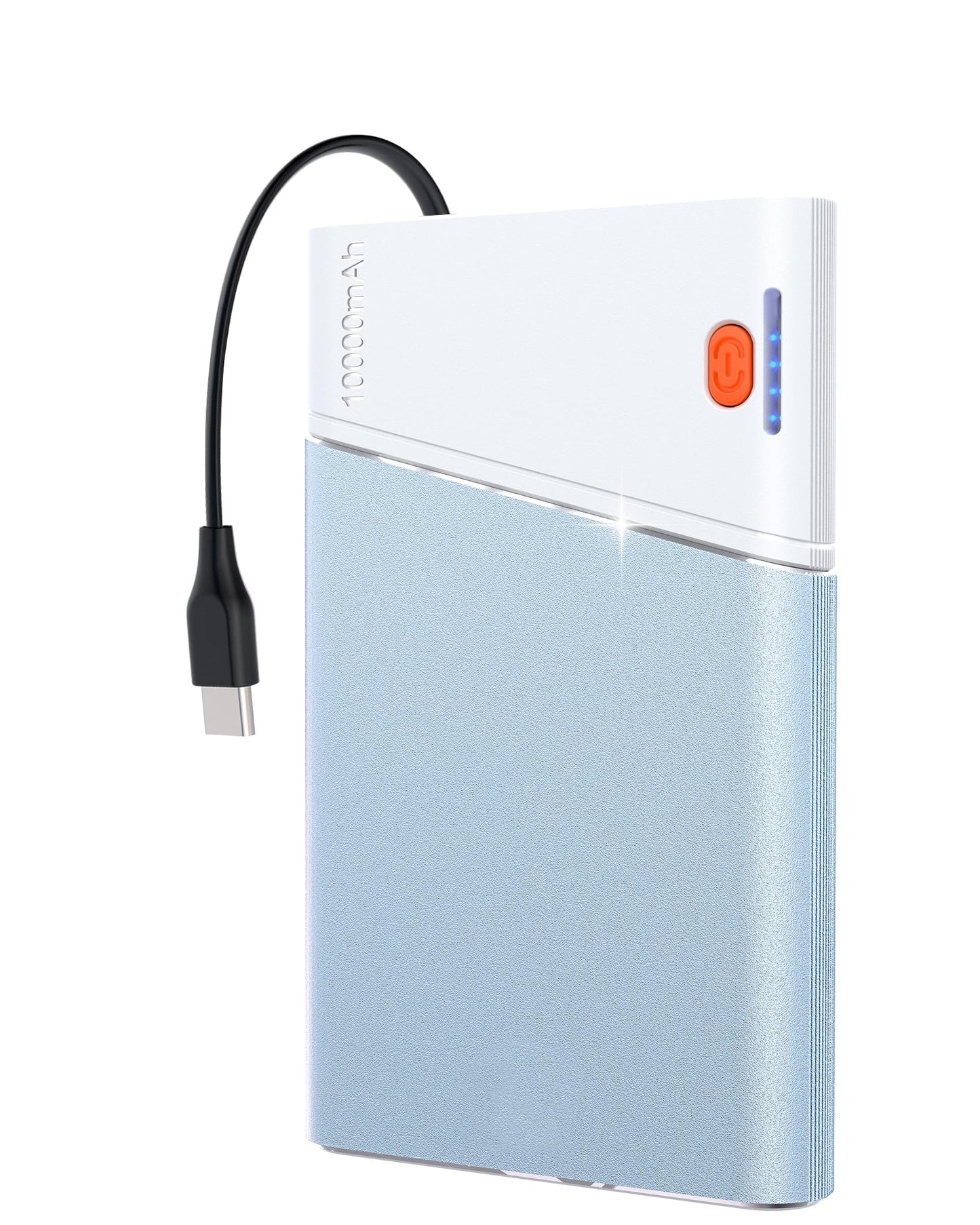 Portable Charger Power Bank, 10000mAh 22.5W PD Super Fast Charging Powerbank with Built-in USB C in&Out Cable, Slim External Phone Battery Pack for iPhone 17/16/15 iPad Samsung S24 Android etc
