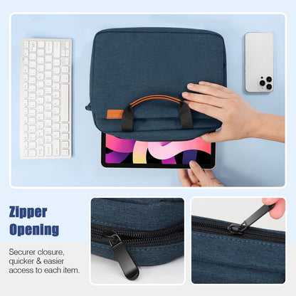 MoKo 9-11 Inch Tablet Sleeve Case, Protective Handle Shoulder Bag Fits 11inch iPad Air M3, iPad A16 2025, 10/9/8/7th 10.2, iPadPro 11, Tab S8/S9 11", Surface Go 2/3 10.5, Indigo