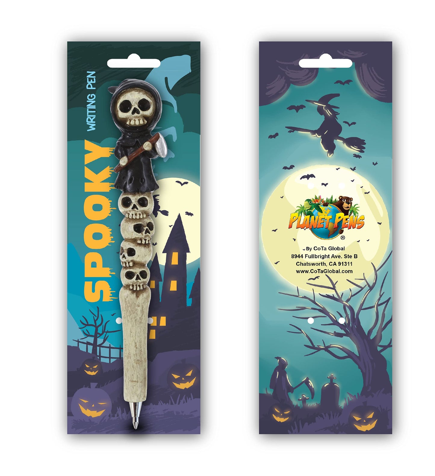 Planet Pens Skull Monster Novelty Pen - Fun Unique Kids and Adults Ballpoint Pen, Cool Skull Monster Writing Pen Instrument For School & Office Desk Decor Accessories