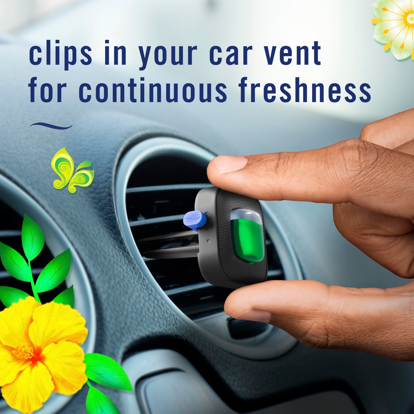 Febreze Car Air Freshener, Car Vent Clip and Odor Fighter, Gain Original Scent, 8 Count