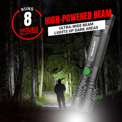 GearLight S2000 LED Rechargeable Flashlight High Lumens - Super Bright, Powerful, Mid-Size Tactical Flashlight for Outdoor Activity & Emergency Use