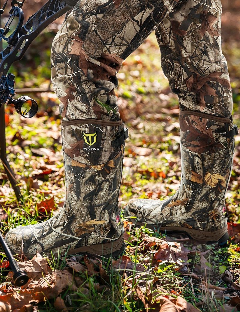 TIDEWE Waterproof Insulated Rubber Hunting Boots - 7mm Neoprene, Camo G2 | Sizes 6-14