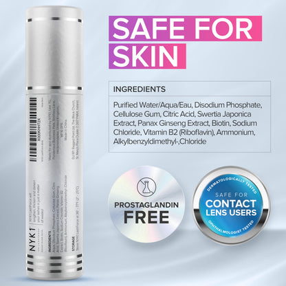 NYK1 CONCENTRATED Eyelash Growth Serum (XL - 8ml) LashForce Eyelash Serum For Growth And Thickness - Eye Lash Serums For Easy Application And Long Lasting Results For Fuller And Longer Lashes