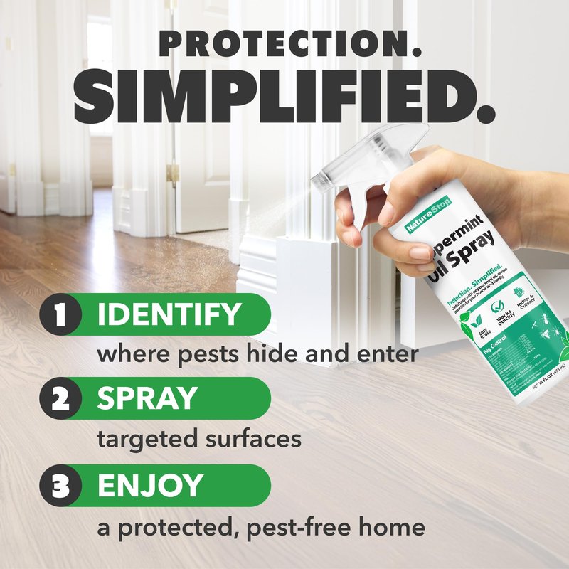 NatureStop Peppermint Oil Bug Spray – Helps Deter Bugs from Indoor & Outdoor Areas, 16 oz