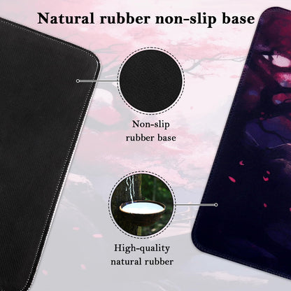 Yimomoyi Non Slip Mouse Pad, 80 x 30cm Mouse Mat Extended, Gaming Mousepad Waterproof, Desk Mat with Rubber Base, Desk Pad Laptop for Office and Home (05-Sakura Mouse Pad)