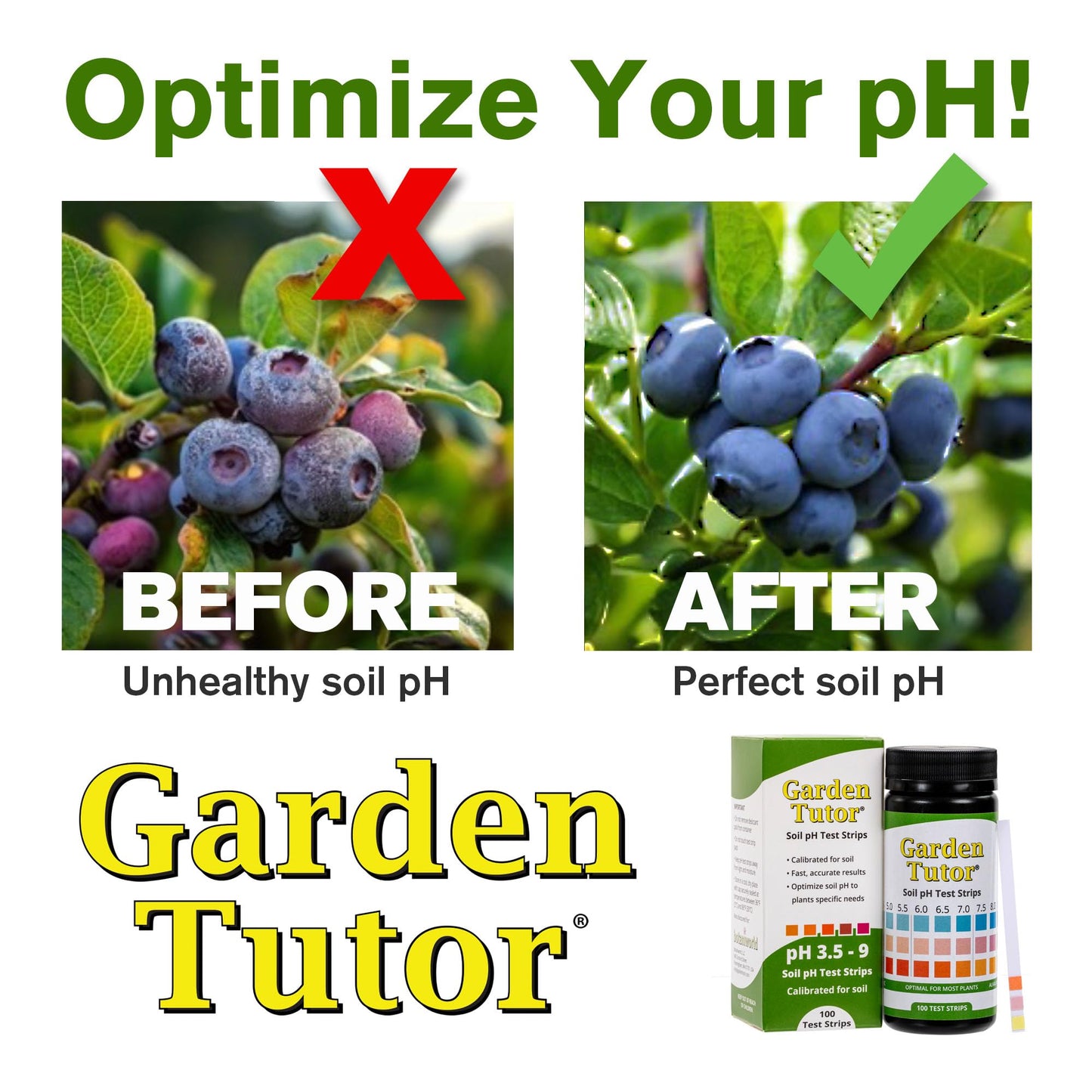 Garden Tutor Soil pH Test Kit – 100 Strips with AI-Powered Web Reader – Accurate Testing for Lawn, Garden & Compost – pH 3.5–9