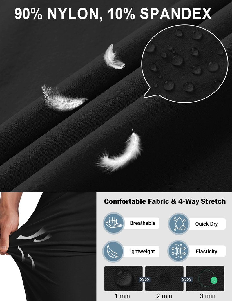 COOFANDY Mens Dress Pants Stretch Golf Pants Lightweight Casual Work Pants with Elastic Waistband (Black, 32W32L)